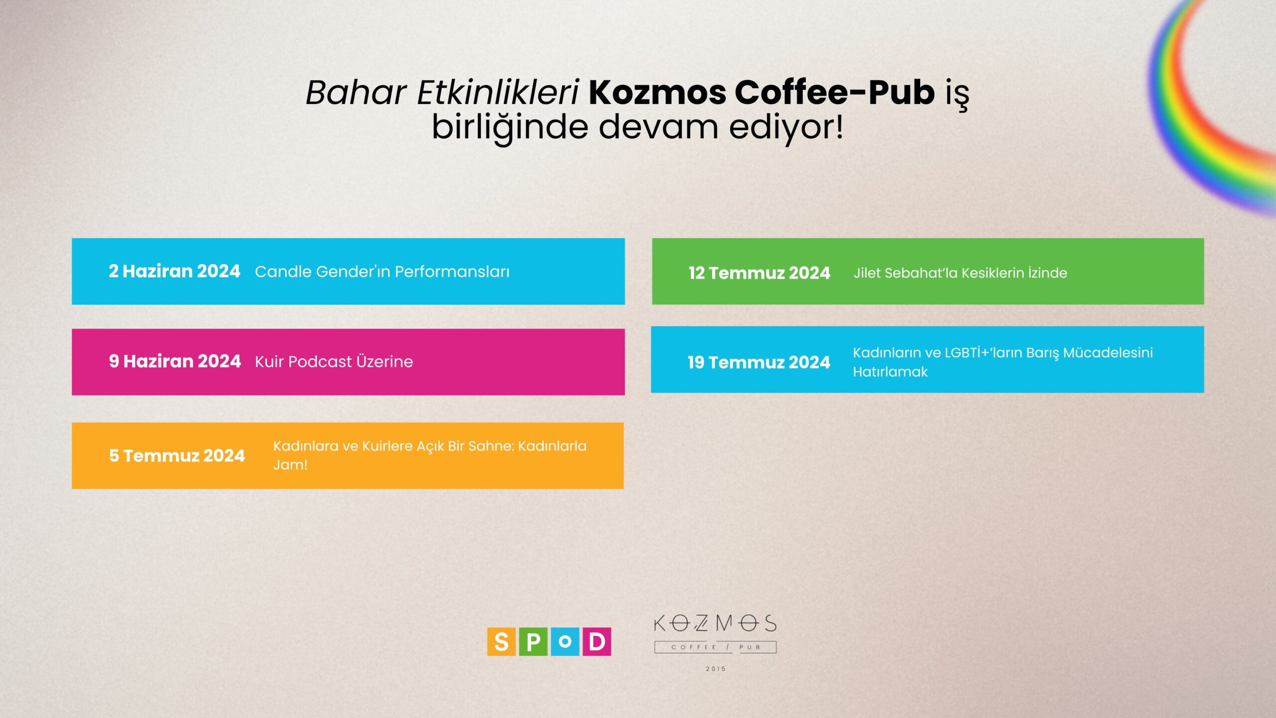 Bahar Etkinlikleri Kozmos Coffee-Pub iş birliğinde devam ediyor!